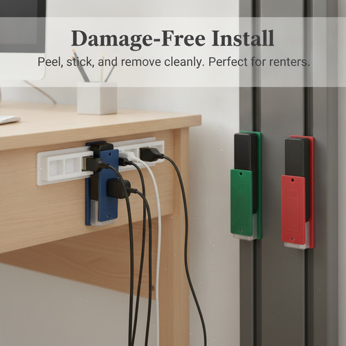 Adhesive power strip mount - strip,